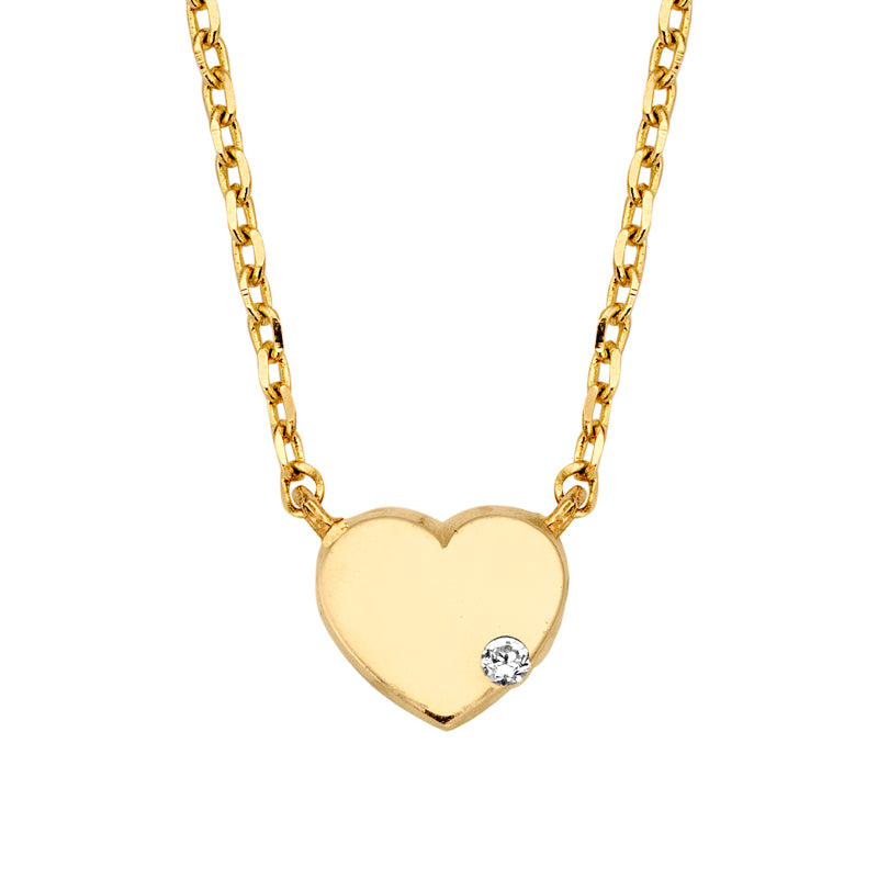 Collier Herz mit Zirkonia Gold 585/000