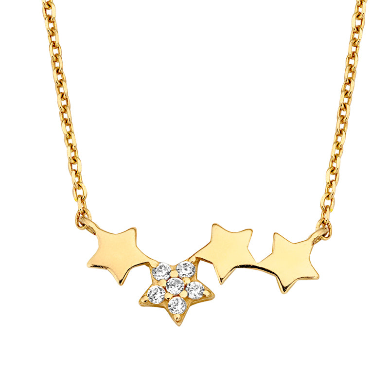Collier Sterne/Zirkonia Gold 585/000