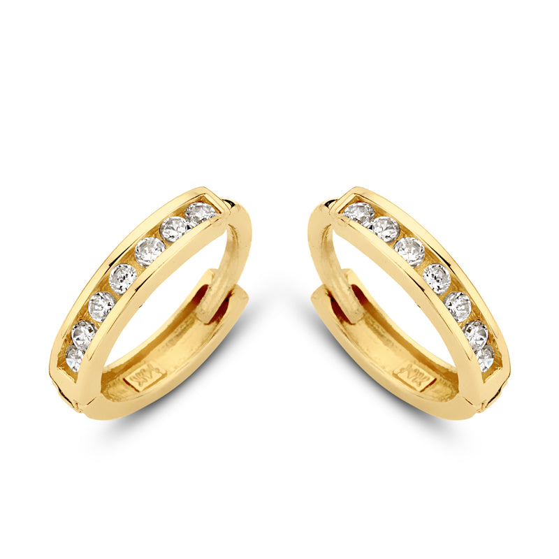 Klappcreolen 14 Zirkonia 10.5/2.1mm Gold 585/000
