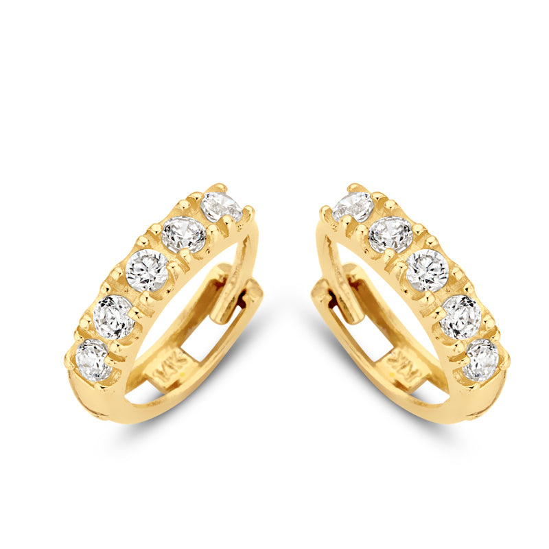 Klappcreolen 10 Zirkonia 9/2.1mm Gold 585/000