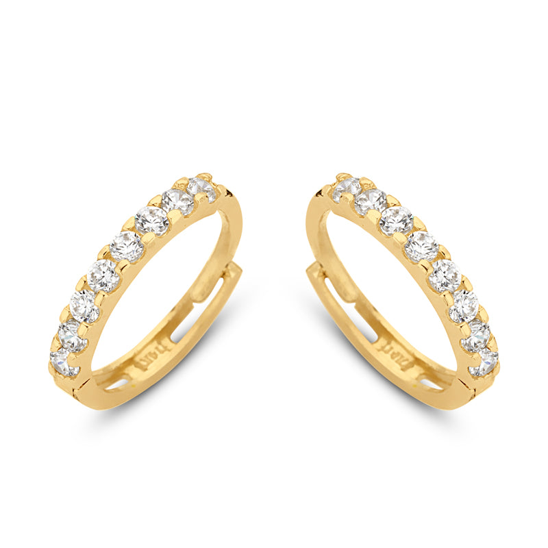 Klappcreolen mit 16 Zirkonia Gold 585/000