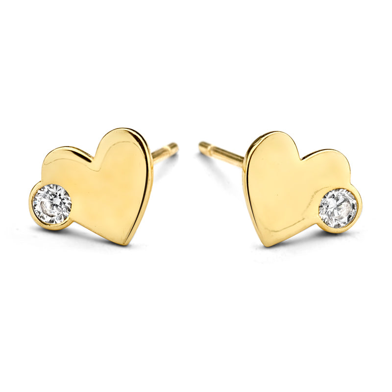 Ohrstecker Herz mit Zirkonia Gold 585/000