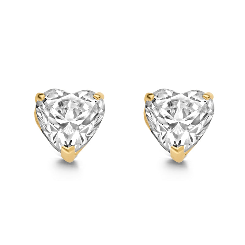 Ohrstecker Zirkonia Herz 4mm Gold 585/000