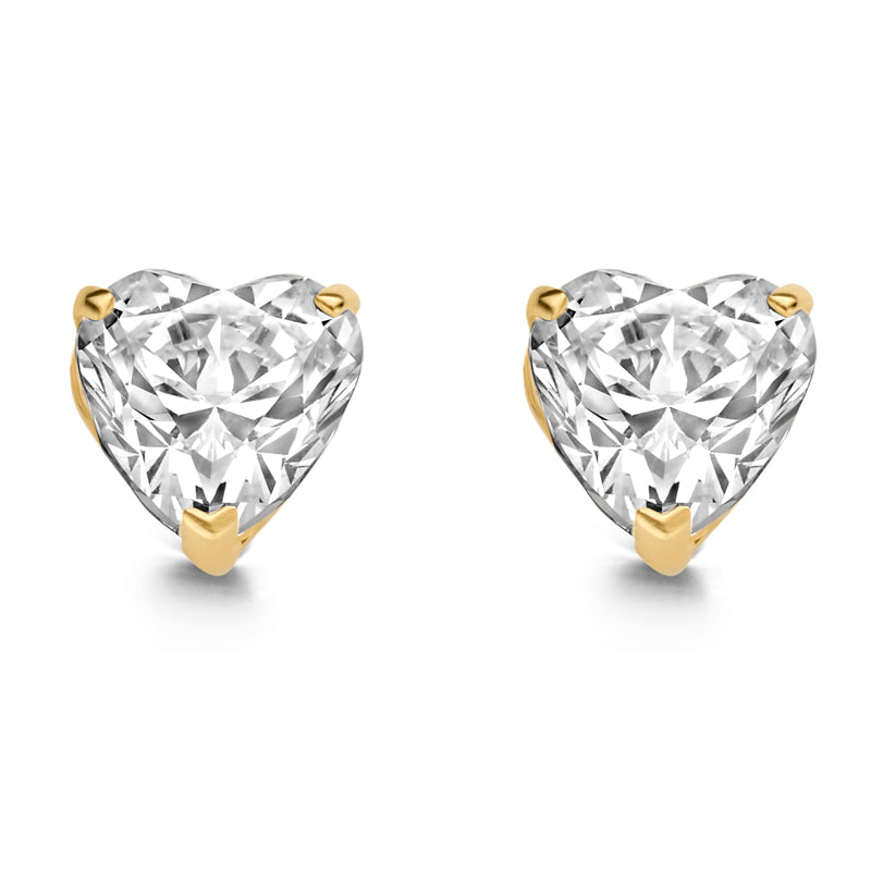 Ohrstecker Zirkonia Herz 6mm Gold 585/000