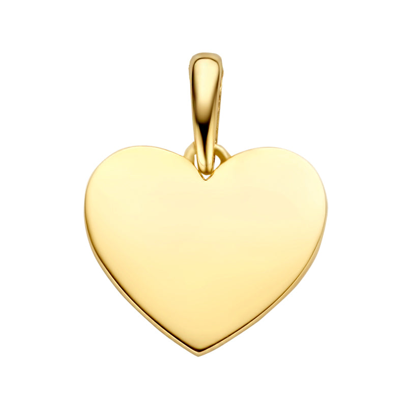 Pendant engraving plate heart gold 585/000