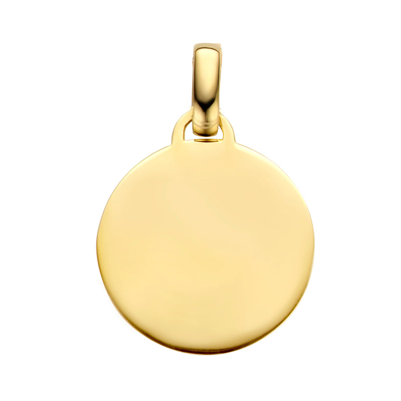 Pendant engraving plate round Ø 14mm gold 585/000