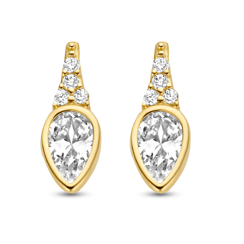 Ohrstecker mit 10 Zirkonia Gold 585/000