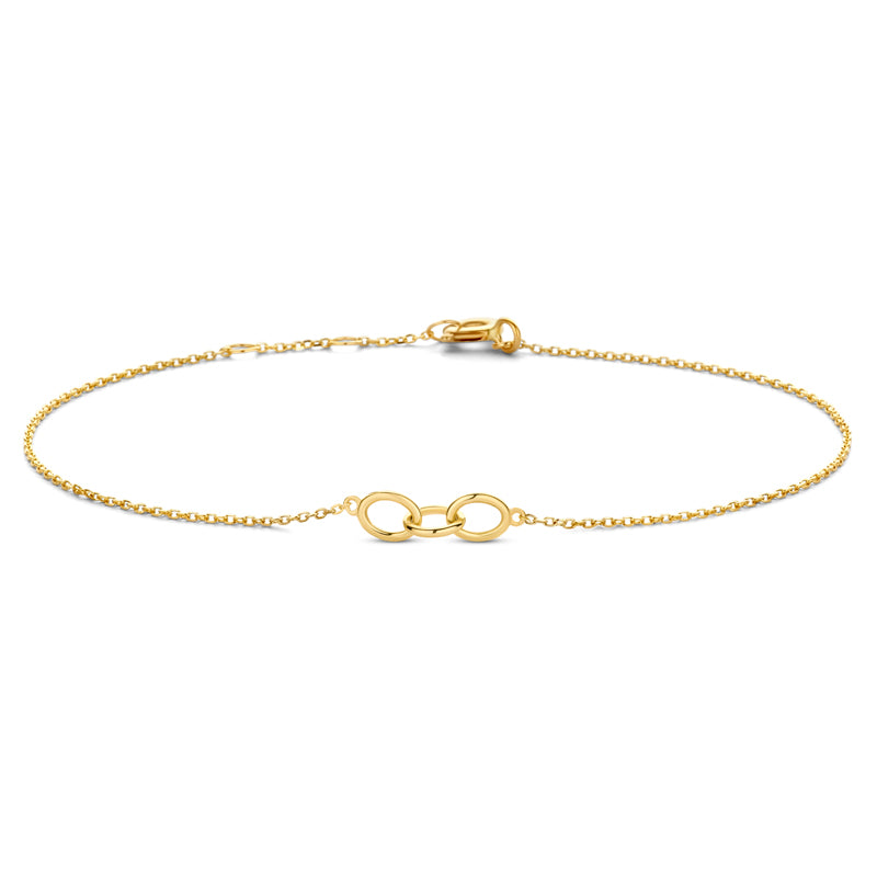 Bracelet with 3 intermediate parts gold 585/000