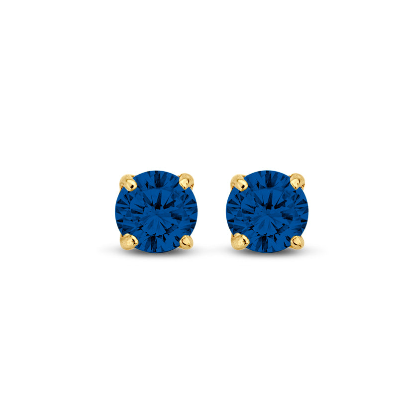 Ohrstecker Zirkonia blau 4mm Gold 585/000