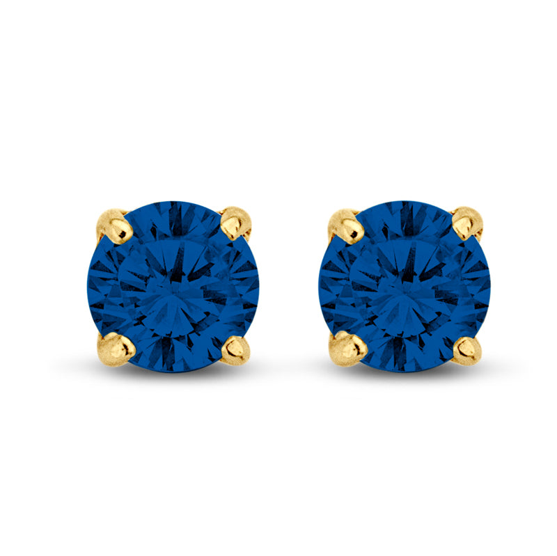 Ohrstecker Zirkonia blau 5mm Gold 585/000
