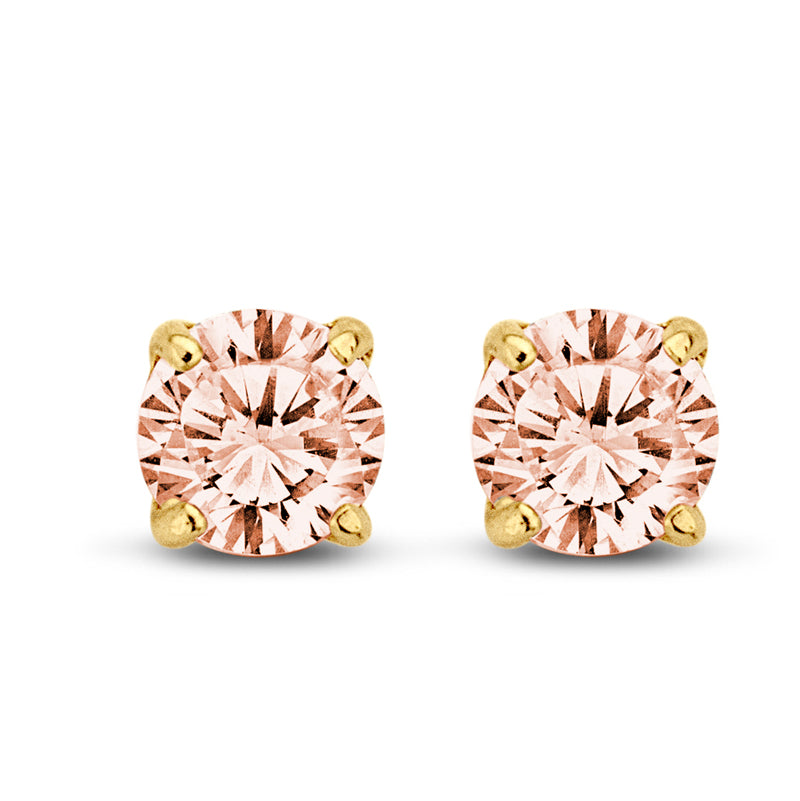 Ohrstecker Zirkonia champagner 5mm Gold 585/000