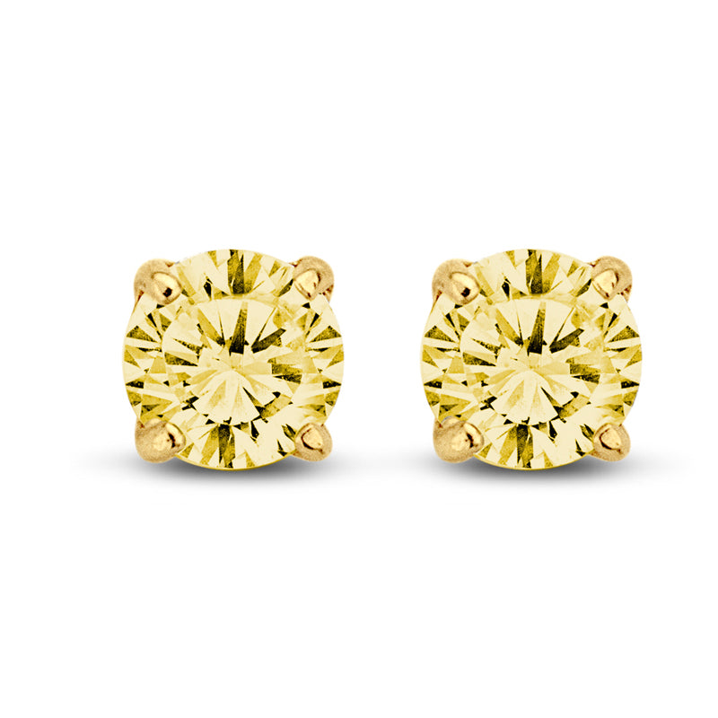 Ohrstecker Zirkonia gelb 5mm Gold 585/000