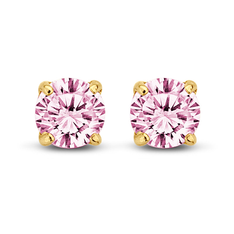 Ohrstecker Zirkonia rosa 5mm Gold 585/000