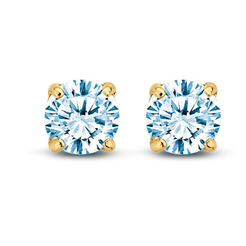 Ohrstecker Zirkonia aqua 5mm Gold 585/000