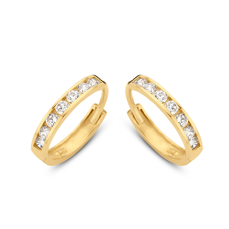 Klappcreolen 14 Zirkonia 11/1.8mm Gold 585/000