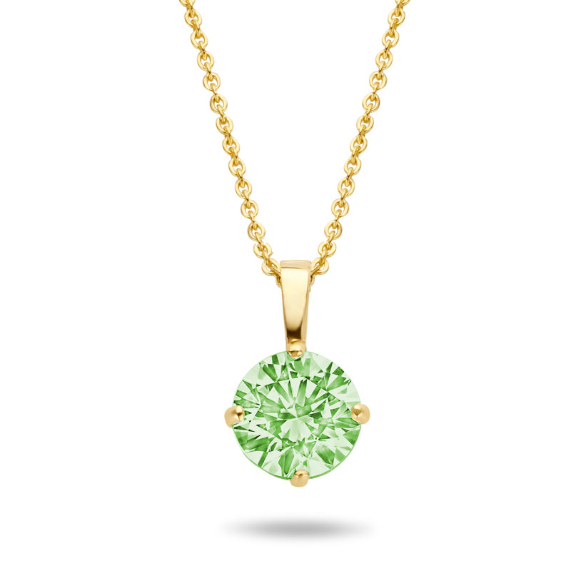 Collier mit Anhänger Zirkonia peridot 4mm Gold 585/000