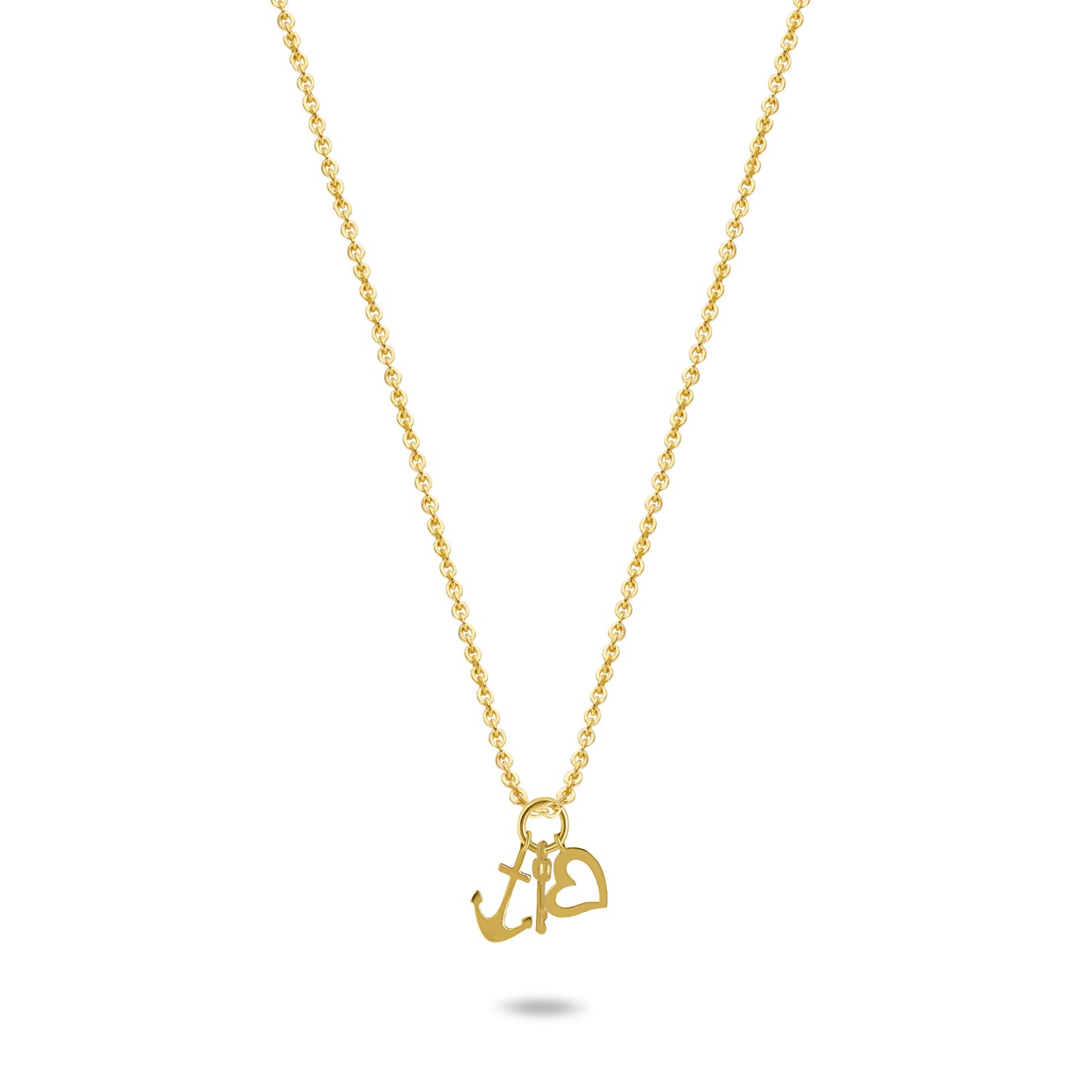 Collier mit Anhänger Schlüssel/Herz/Anker Gold 585/000