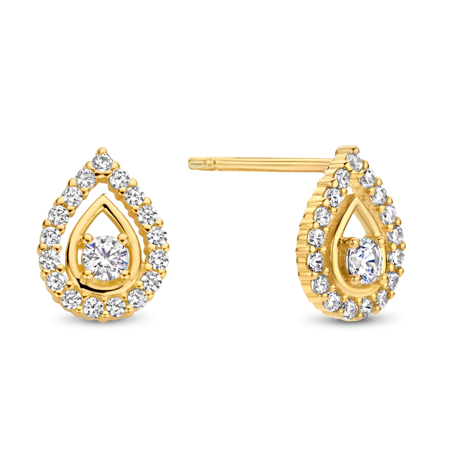 Ohrstecker mit 36 Zirkonia Gold 585/000