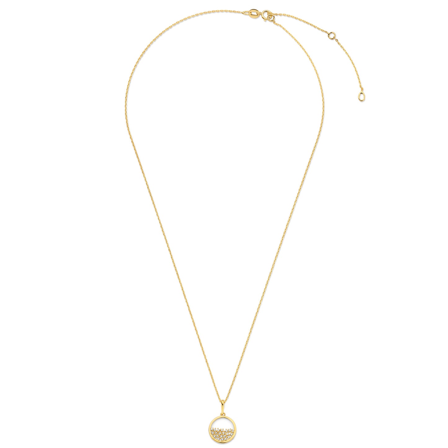 Collier mit Anhänger Kreis 21 Zirkonia Gold 585/000