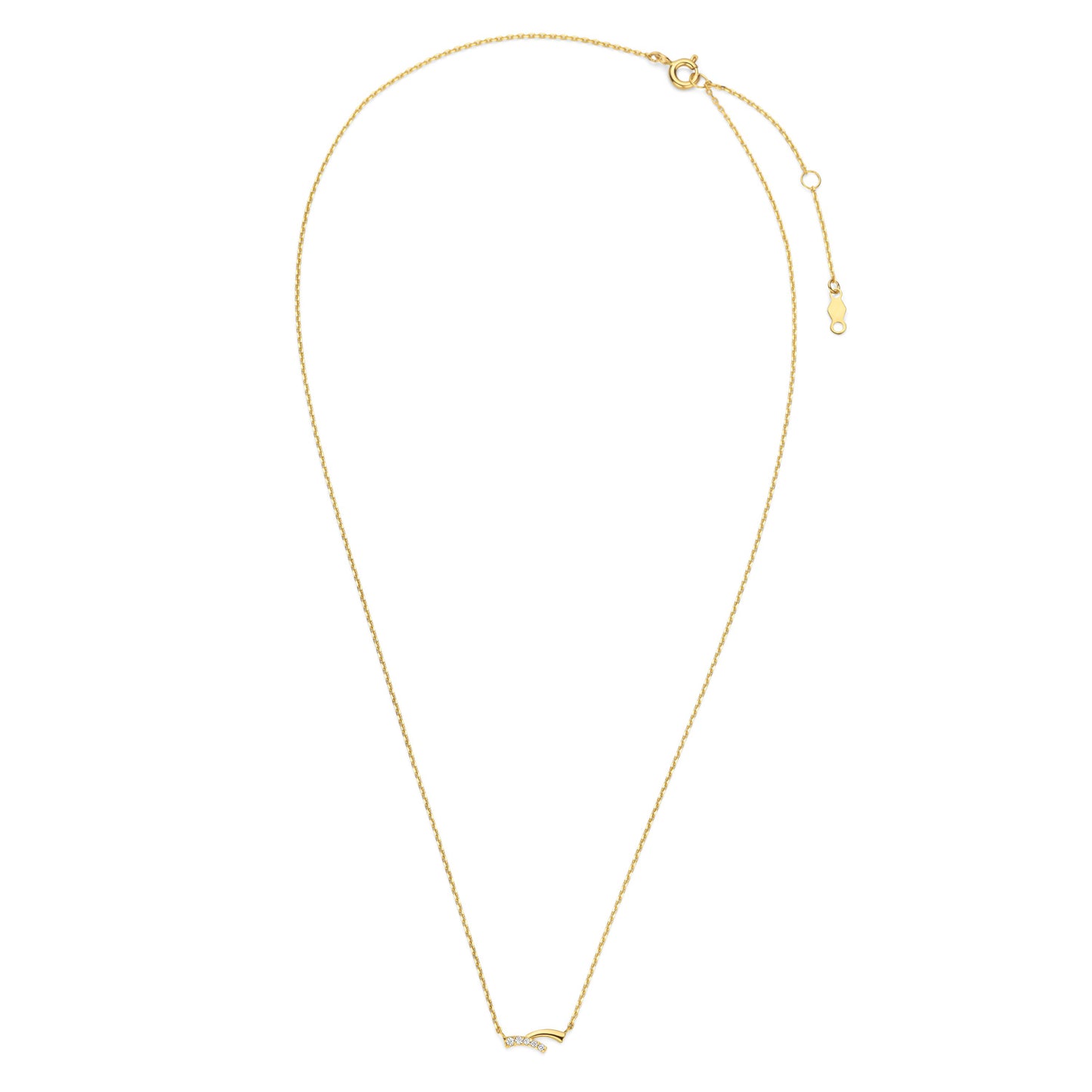 Collier mit Anhänger 5 Zirkonia Gold 585/000