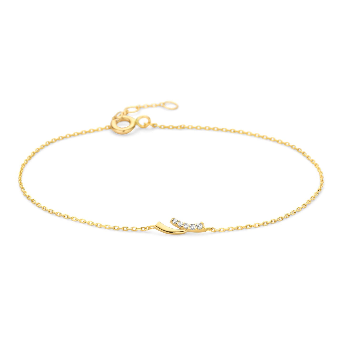 Armband mit Anhänger 5 Zirkonia Gold 585/000