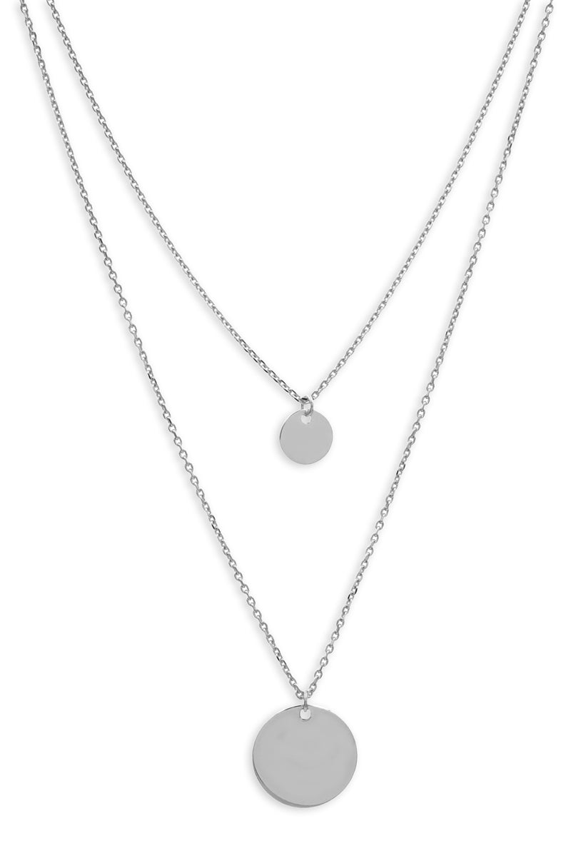 Collier 2-rhg. mit 2 Gravurplatten Silber 925/000