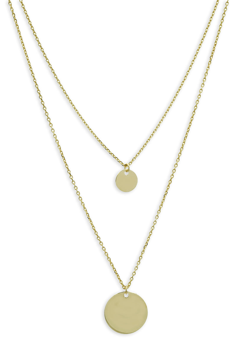 Collier 2-rhg. mit 2 Gravurplatten Silber 925/000 vergoldet