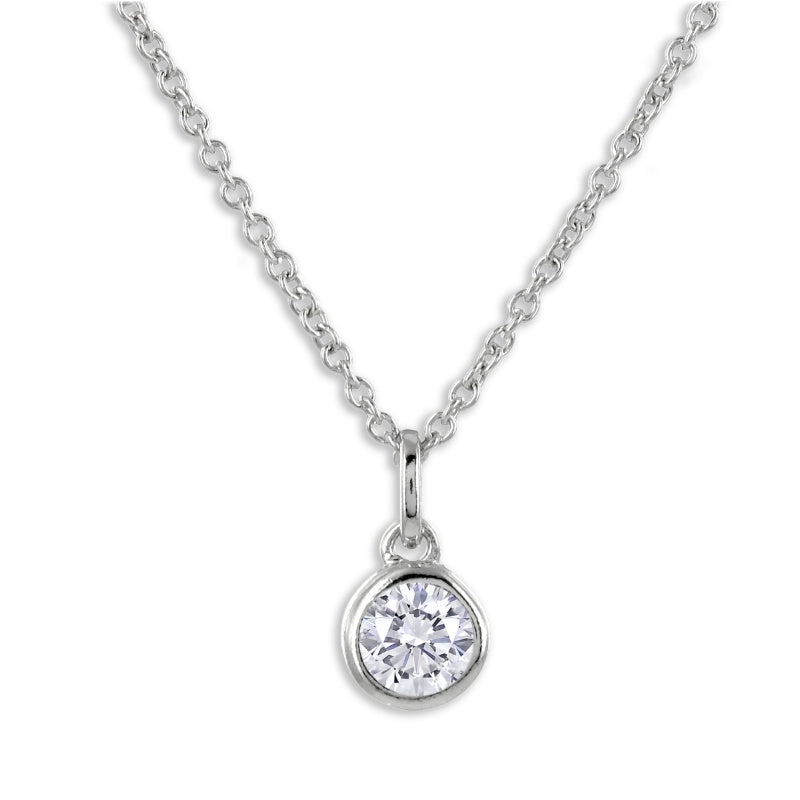 Lovebird Collier mit Zirkonia 101 Facetten 5mm Silber 925/000