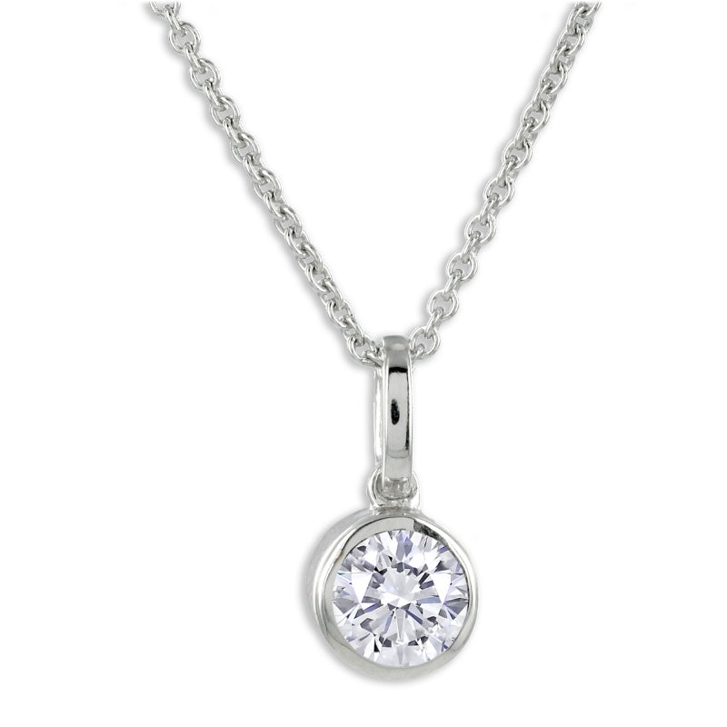 Lovebird necklace with zirconia 101 facets 6mm silver 925/000