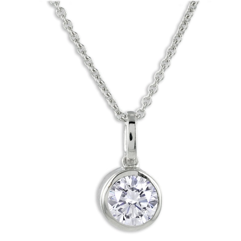 Lovebird necklace with zirconia 101 facets 7mm silver 925/000