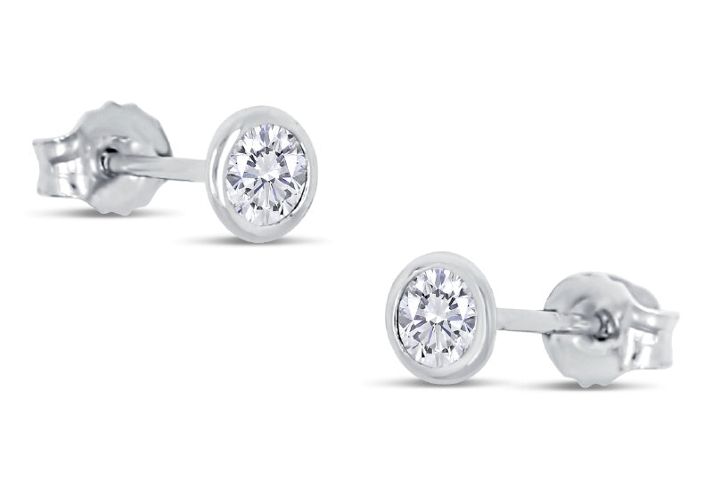 Lovebird Ohrstecker mit Zirkonia 101 Facetten 4mm Silber 925/000