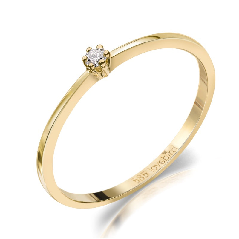 Lovebird Damenring mit Brillant 0.03 ct. Gold 585/000