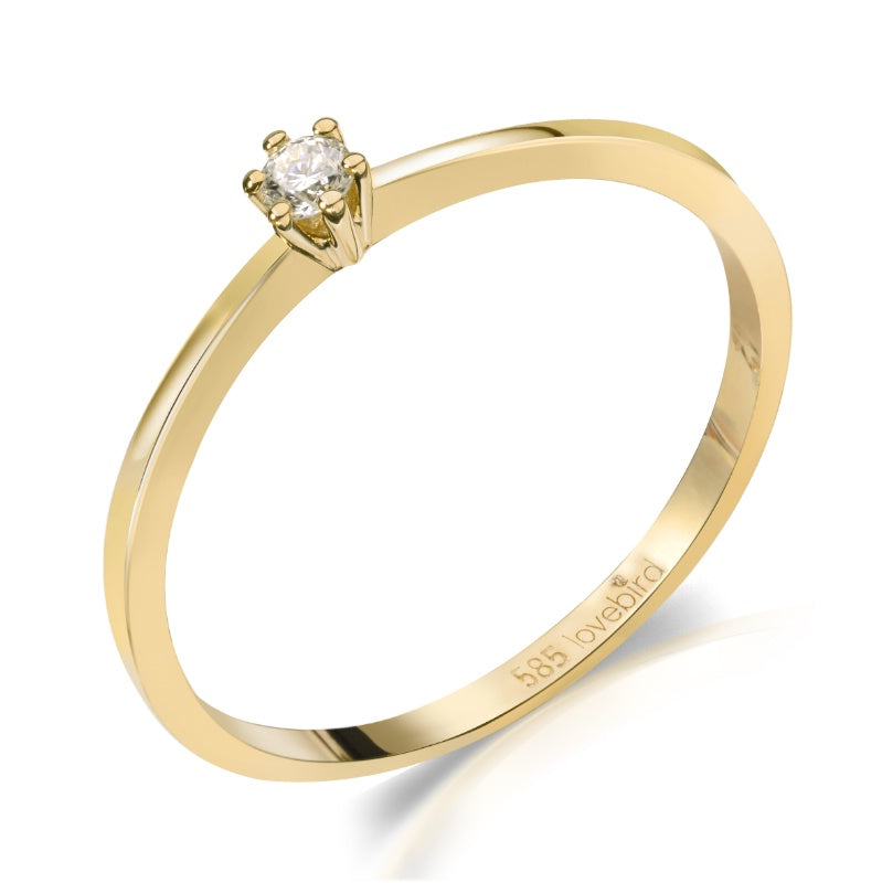 Lovebird Damenring mit Brillant 0.05 ct. Gold 585/000