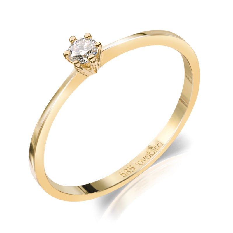 Lovebird Damenring mit Brillant 0.10 ct. Gold 585/000