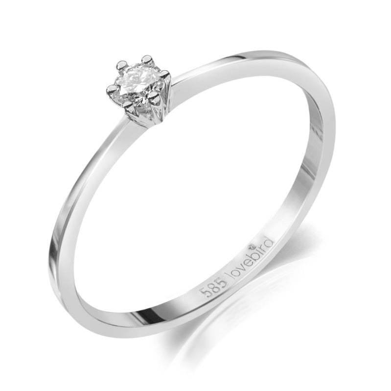 Lovebird Damenring mit Brillant 0.10 ct. Weissgold 585/000