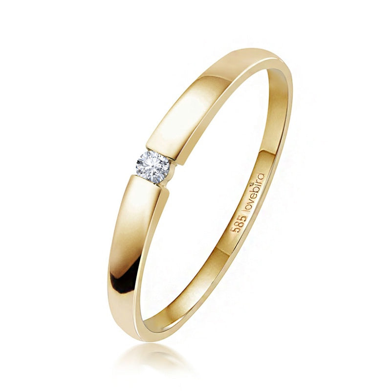 Lovebird Spannring mit Brillant 0.03 ct. Gold 585/000