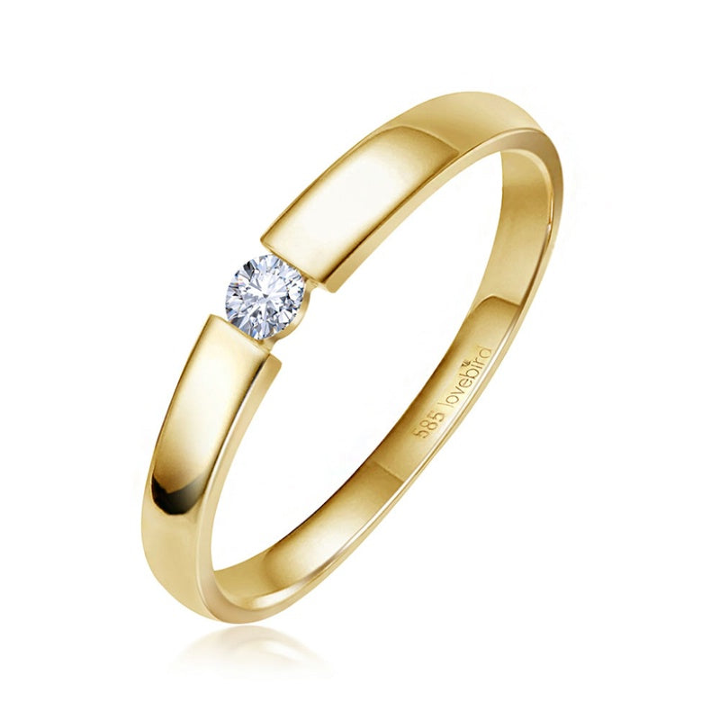 Lovebird Spannring mit Brillant 0.06 ct. Gold 585/000