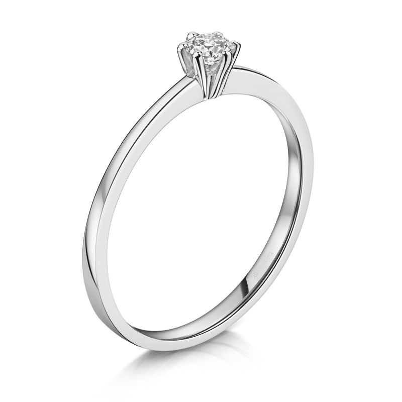 Lovebird Damenring mit Brillant 0.15 ct. Weissgold 585/000