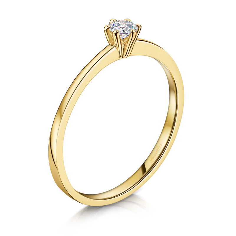 Lovebird Damenring mit Brillant 0.15 ct. Gelbgold 585/000