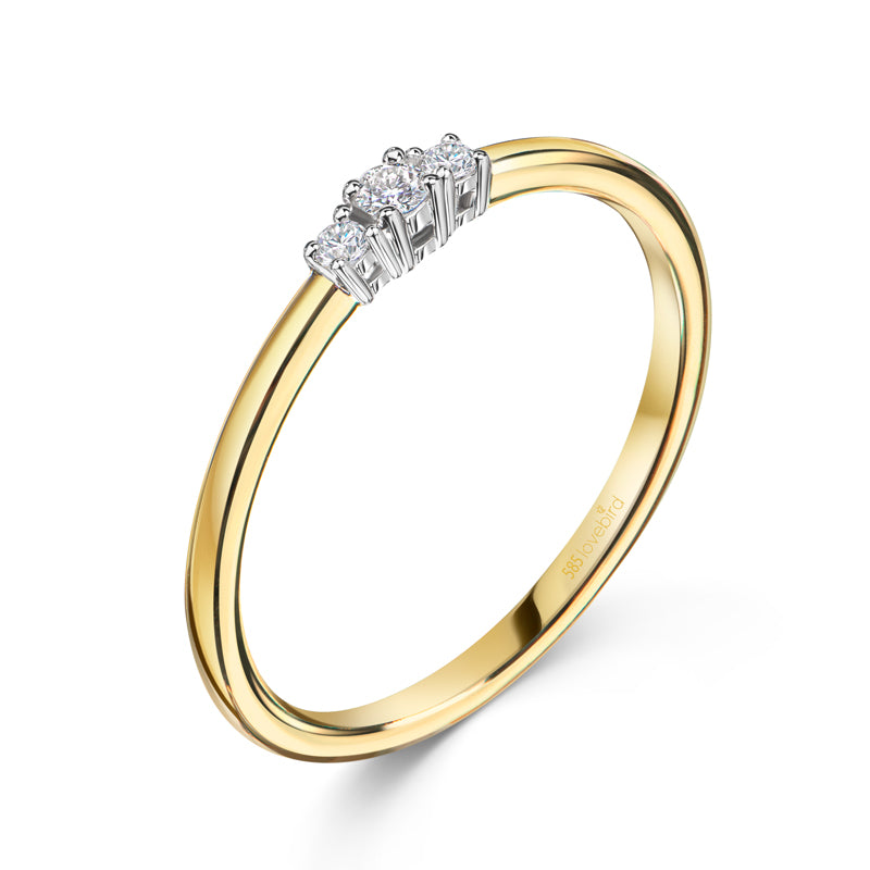 Lovebird Damenring mit Brillant 0.09 ct. Gelbgold 585/000