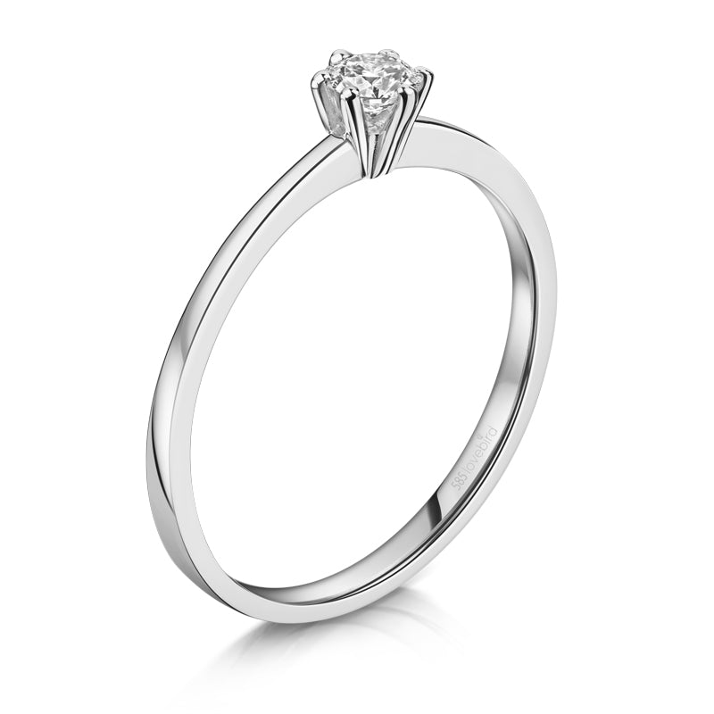Lovebird Damenring mit Brillant 0.20 ct. Weissgold 585/000