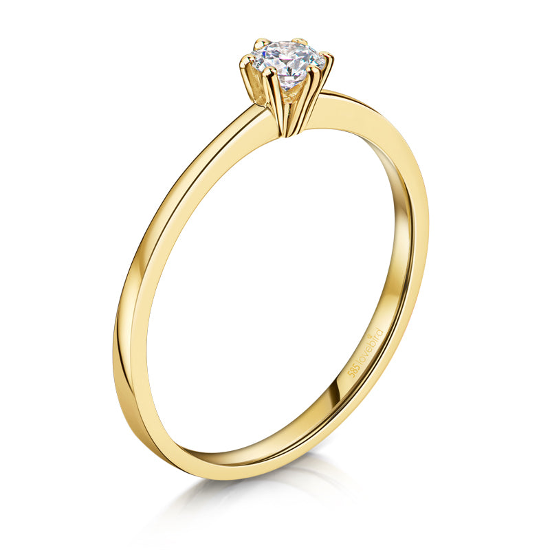 Lovebird Damenring mit Brillant 0.20 ct. Gelbgold 585/000