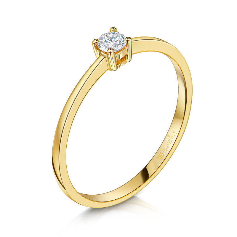 Lovebird Damenring mit Brillant 0.10 ct. Gelbgold 585/000