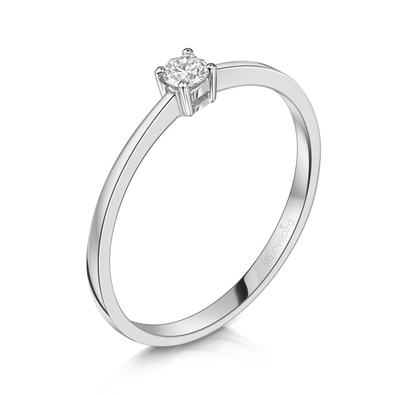 Lovebird Damenring mit Brillant 0.05 ct. Weissgold 585/000