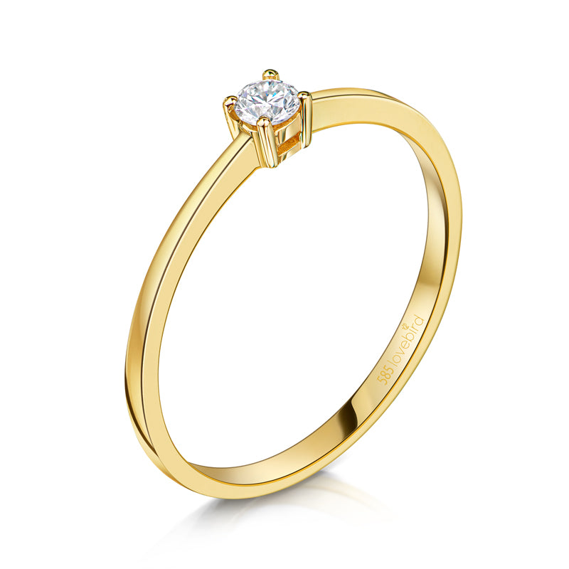 Lovebird Damenring mit Brillant 0.05 ct. Gelbgold 585/000