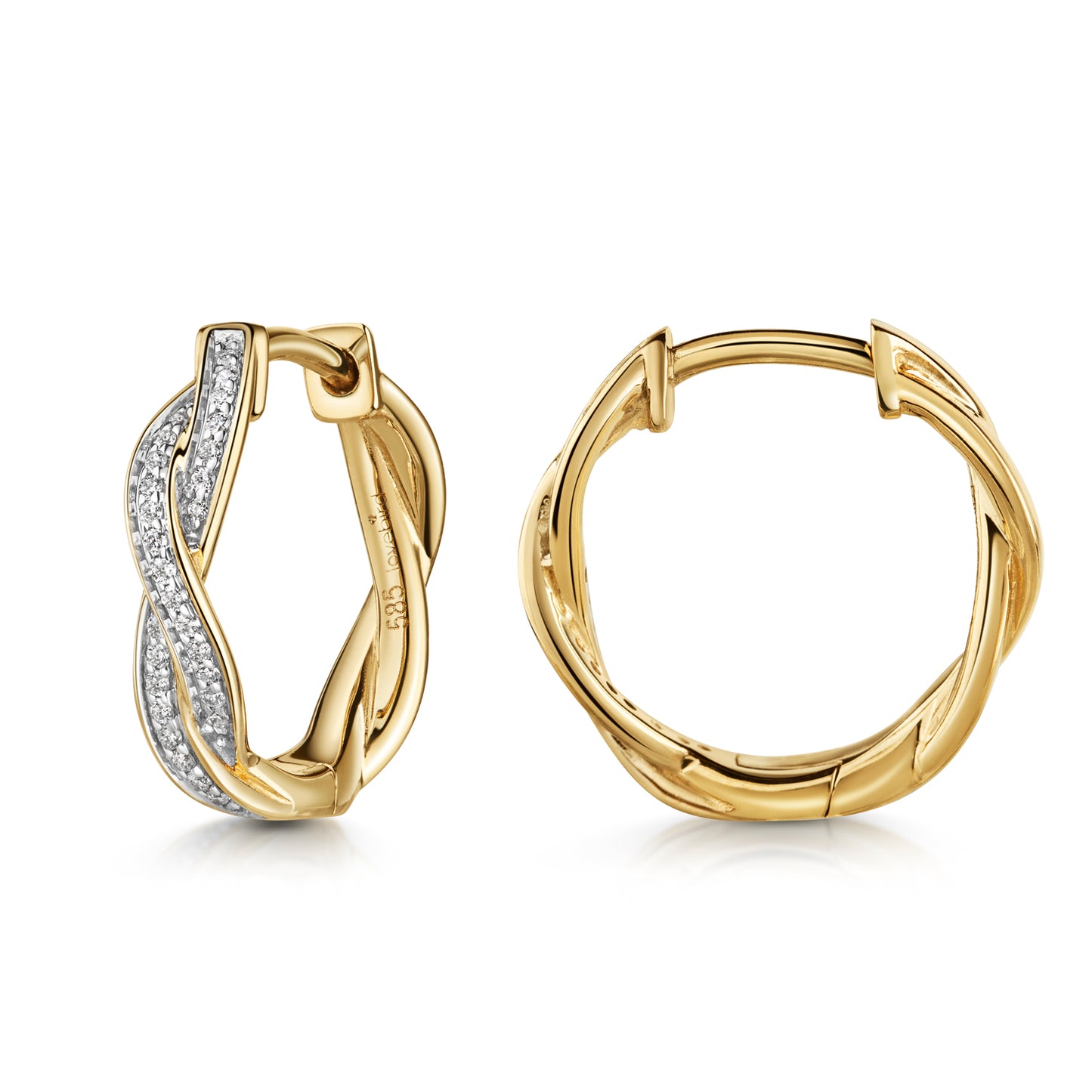 Lovebird Klappcreolen mit Brillant 0.11 ct. Gold 585/000