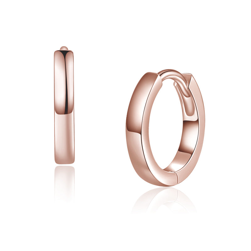 Lovebird Klappcreolen 13/2.2mm Silber 925/000 rosé vergoldet