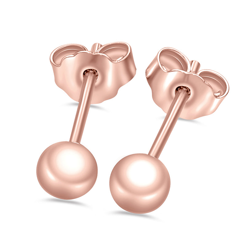 Lovebird Ohrstecker Kugel 5mm Silber 925/000 rosé vergoldet