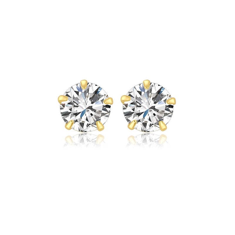 Lovebird Ohrstecker mit Zirkonia 3mm Silber 925/000 vergoldet