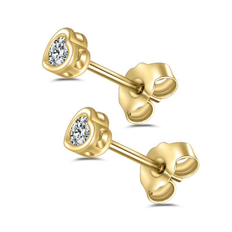 Lovebird Ohrstecker Herz mit Zirkonia Silber 925/000 vergoldet